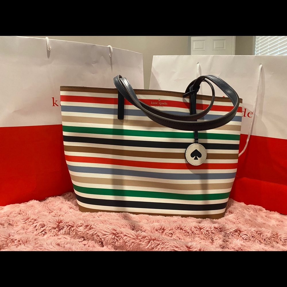 NWT Kate Spade tote stripe Tonya multi